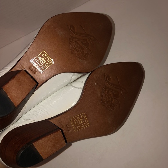 New Free People New Frontier White Patent Western Cowboy Boot Mule Shoe 7.5/37.5 - Picture 7 of 7